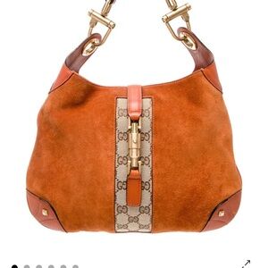 Vintage Gucci Jackie in Orange Suede and Leather